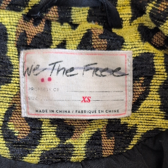 TODAY ONLY! Free People Femme Fatale Moto Style Jacket, Yellow Leopard Print, XS - Picture 2 of 16
